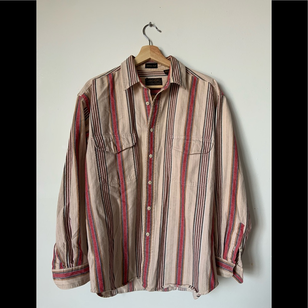 Eddie Bauer Vintage Striped cotton button up shirt